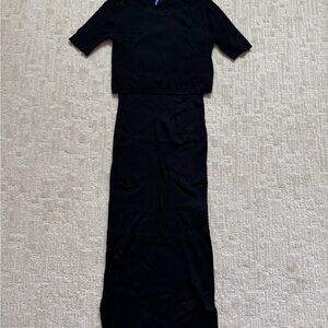 Seraphine Black Ribbed Maternity Dress